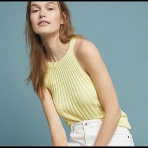 Anthropologie Yellow High Neck Sweater Tank top Size S